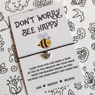 Don't Worry Bee Happy Wish String