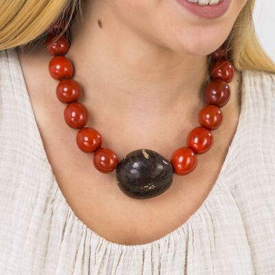 Lara Necklace - Orange and Brown