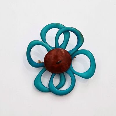 Flower Brooch - Blue