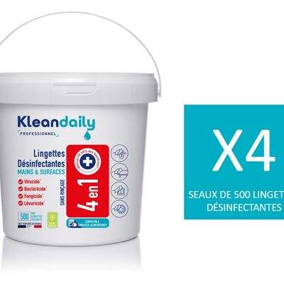 4 seaux de 500 lingettes desinfectantes