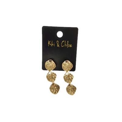 Gold Dangle Disc Earrings