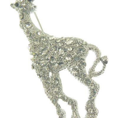 Crystal Giraffe Brooch