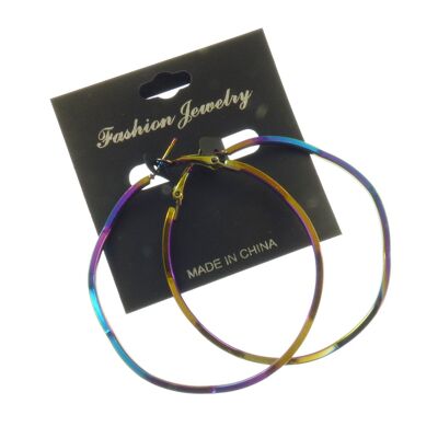 6cm Wavy Iridescent Hoop Earrings