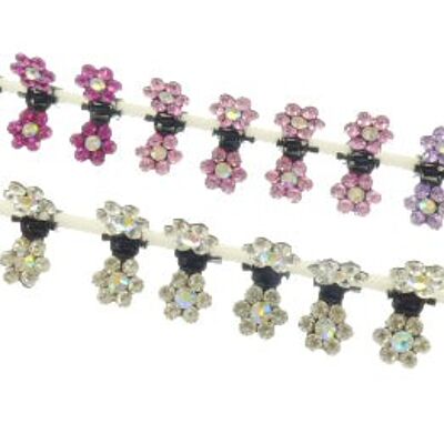 Mini Crystal Flower Clamps