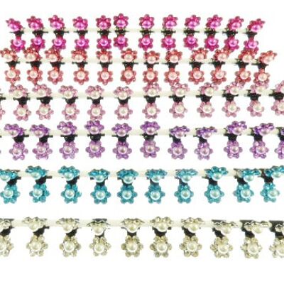 Mini Crystal and Pearl Flower Clamps
