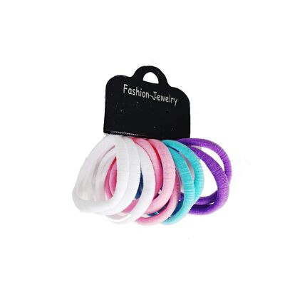 Soft Hair Elastics - 10pcs on a card - Pastel