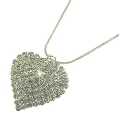 Large Diamante Heart Necklace