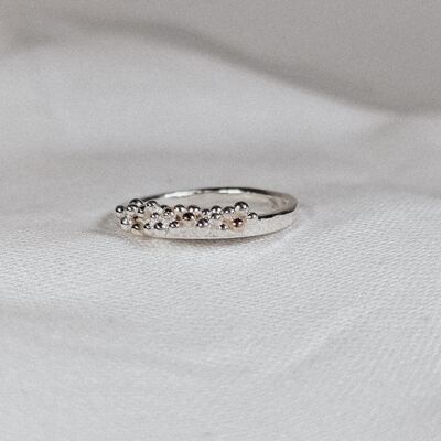 Textured granulation mixed metal ring