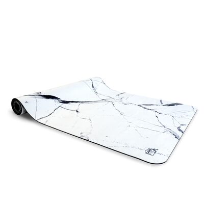 Fitness- & Yogamatte - white marble