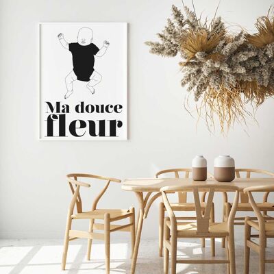 Affiche ma douce fleur - a4