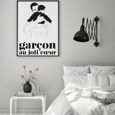 AFFICHE GARÇON AU JOLI COEUR - 70x100 cm