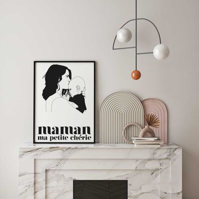 Affiche maman ma petite chérie - a4