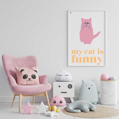 AFFICHE MY CAT IS FUNNY - 30x40 cm