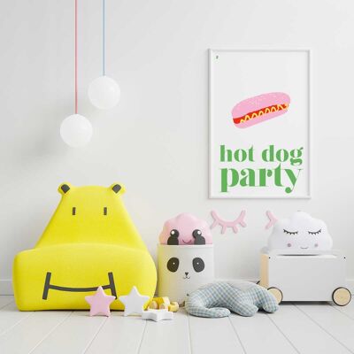 Affiche hot dog party - a4