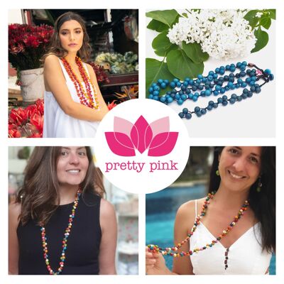 Acai Berry Long Necklace - Turquoise