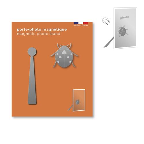 porte-photo magnétique en métal - coccinelle