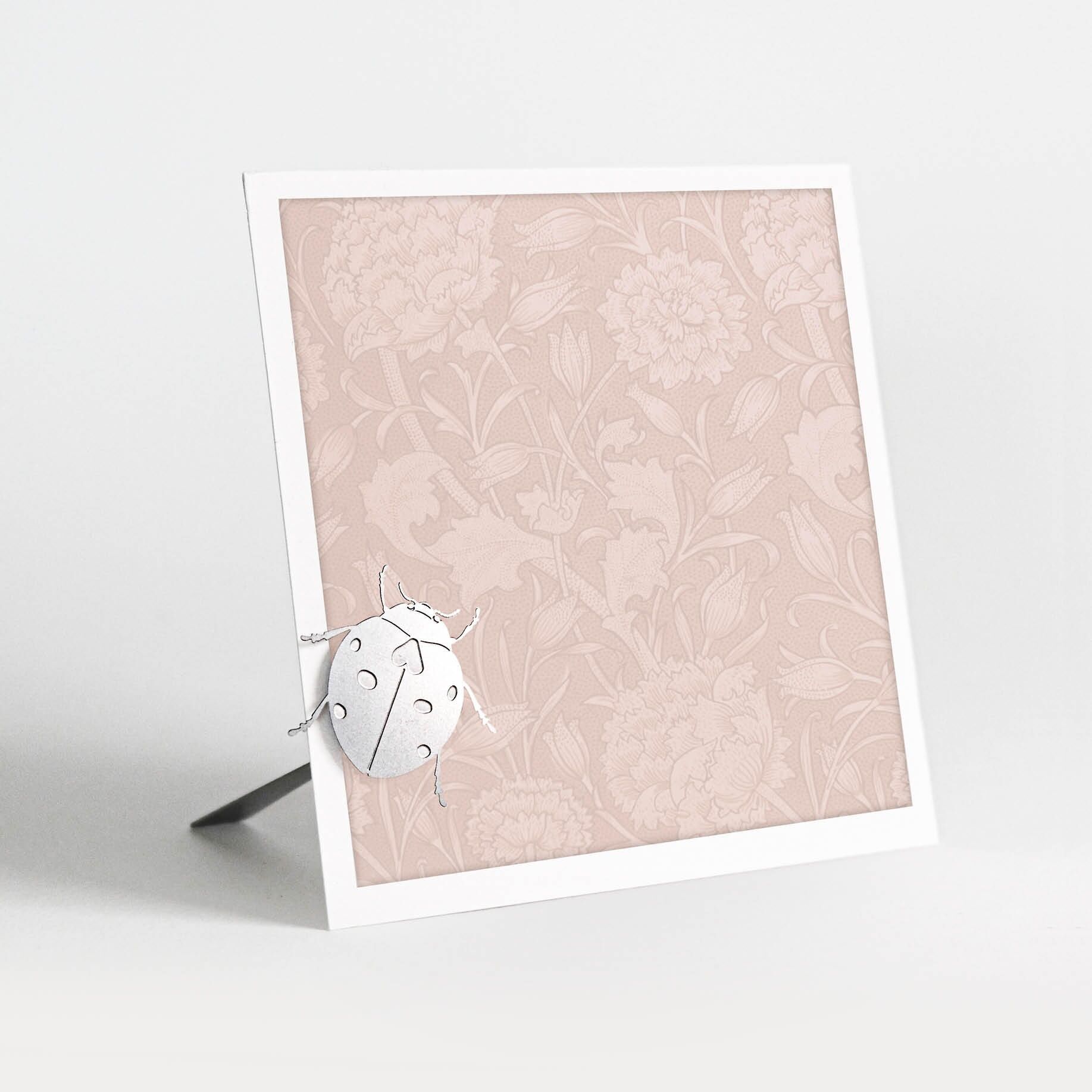 portafoto magnetico in metallo - coccinella