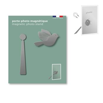 porte-photo magnétique en métal - oiseau 1