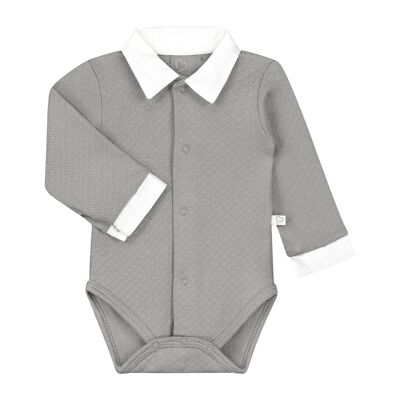 Body long sleeve boy with collar grey