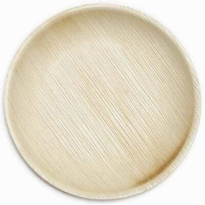Areca Palm Leaf Disposable Eco-friendly 12″ Round Plate, 30cm (Pack Of 25)
