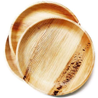 Areca Palm Leaf Disposable Eco-friendly 10″ Round Plate, 25cm (Pack Of 25)