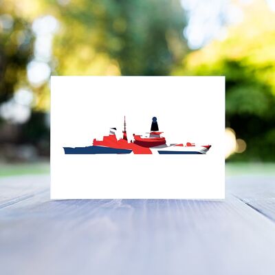 T45 Destroyer Union Flag Note Cards - Single
