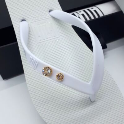 Crystal Diamond - White Luxury Flip Flops