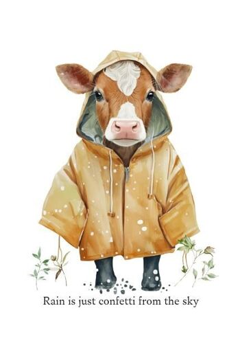 Carte durable - Vache de pluie