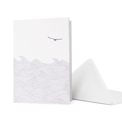 Greeting card waves - white for birth, baptism and communion