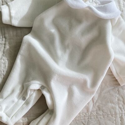 Combinaison Velours - Blanc Crème - Taille 9-12m