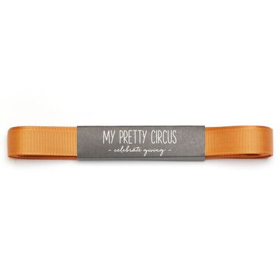 Orange gift ribbon, crease-free ribbon, easy to tie for wrapping gifts, 5m long x 16mm wide, sturdy grosgrain ribbon