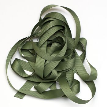 Ruban cadeau vert olive, ruban infroissable, facile à nouer pour emballer des cadeaux, 5 m de long x 16 mm de large, ruban gros-grain robuste 2