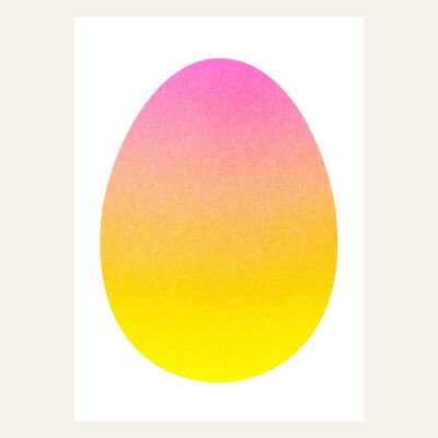Postcard egg yellow