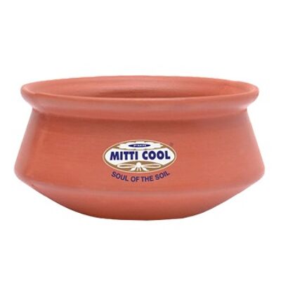 Clay handi without handle lid 1 litre