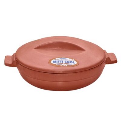 Clay kadai with lid 1.5 litre