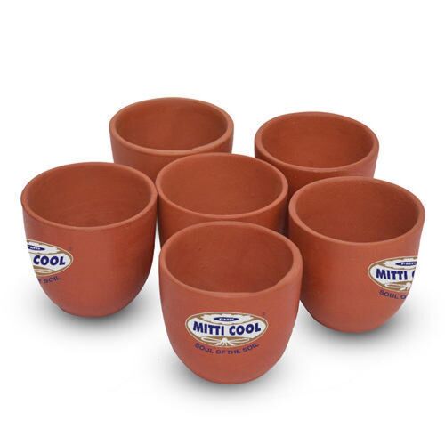 Earthen clay cherry cup set (pack of 6) 100ml
