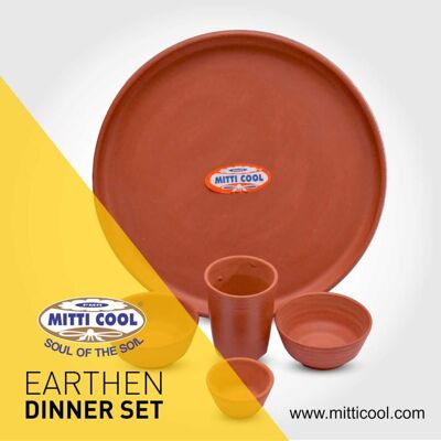 Earthen clay dinner set