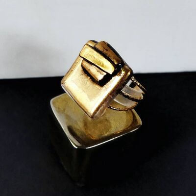 Perlaring Ring 3-reihig Gold