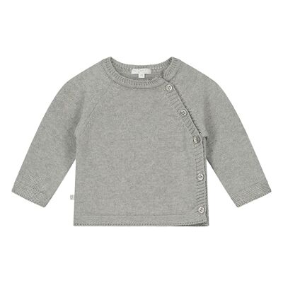 Cardigan knit boy patches grey