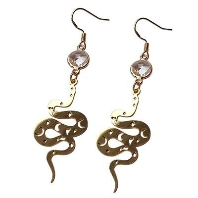 Celestial Snake Earrings - Gold