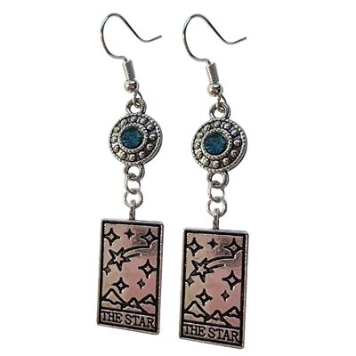 Silver Tarot Earrings - The Star