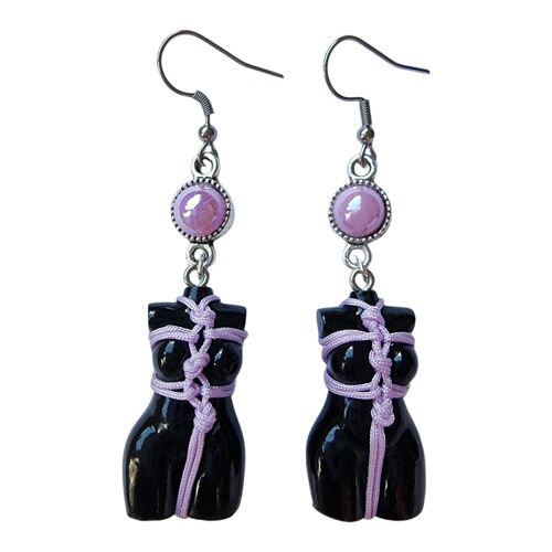 Yes Master - Shibari Rope Earrings - Purple