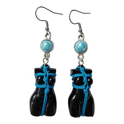 Yes Master - Shibari Rope Earrings - Blue