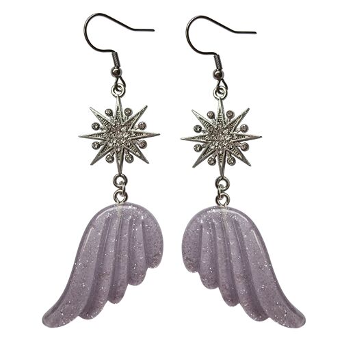 Angel Wing Earrings - Lilac