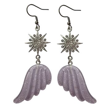 Boucles d'Oreilles Aile d'Ange - Lilas