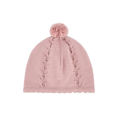 Hat knit fantasy old pink
