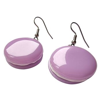 Boucles d'Oreilles Macaron Coloré - Violet