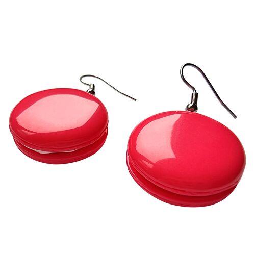 Colourful Macaron Earrings - Hot Pink