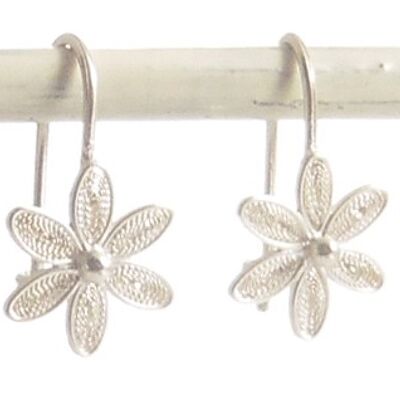 Boucles d'oreilles jasmin argent