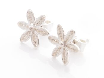 Clous d'oreilles jasmin argent 1